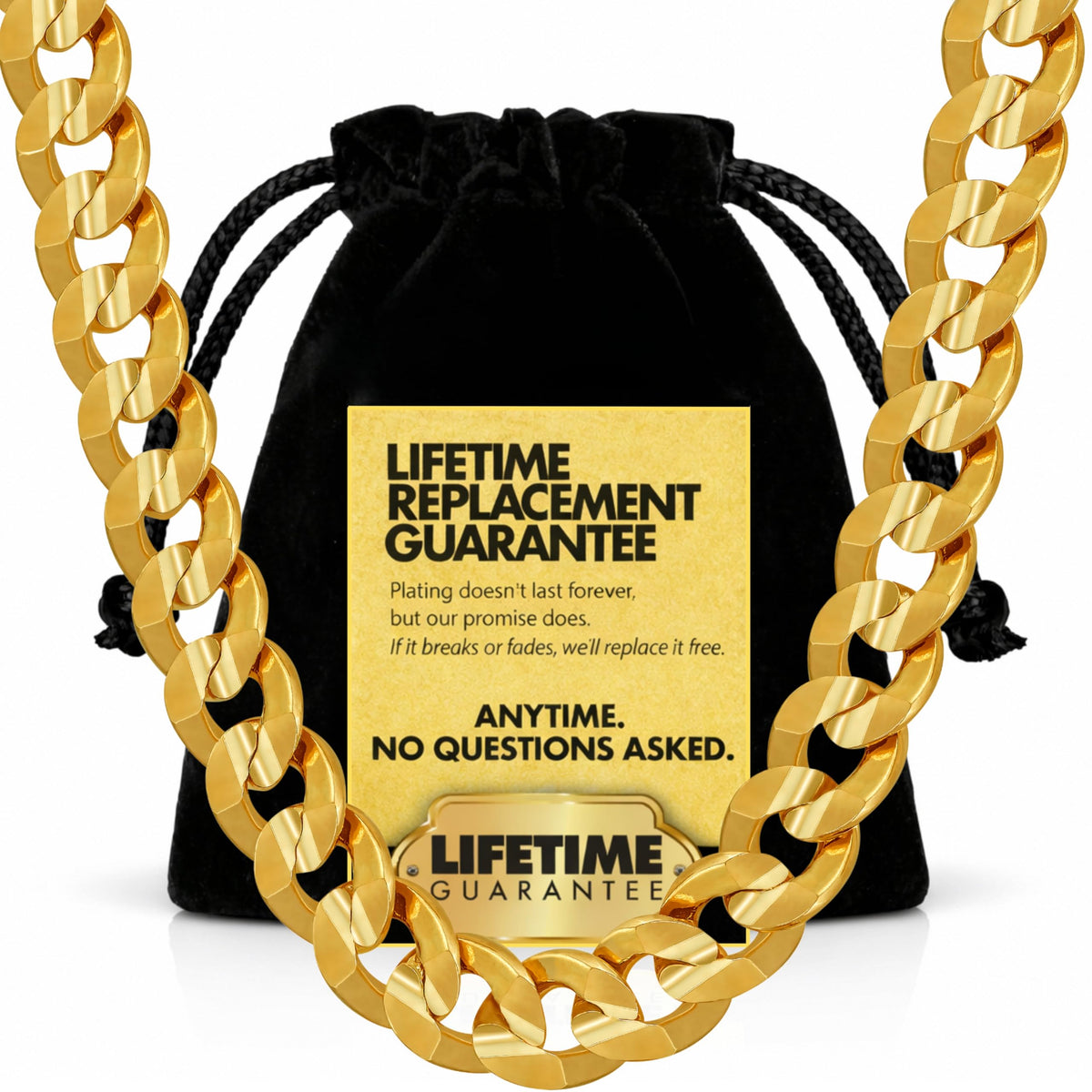 Gold Cuban Link Chain Necklace M896