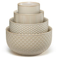 Ceramic Nesting Bowls Set of 4 Almond Z113