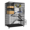 4-Tier Metal Cat Cage with Storage Cube H7919
