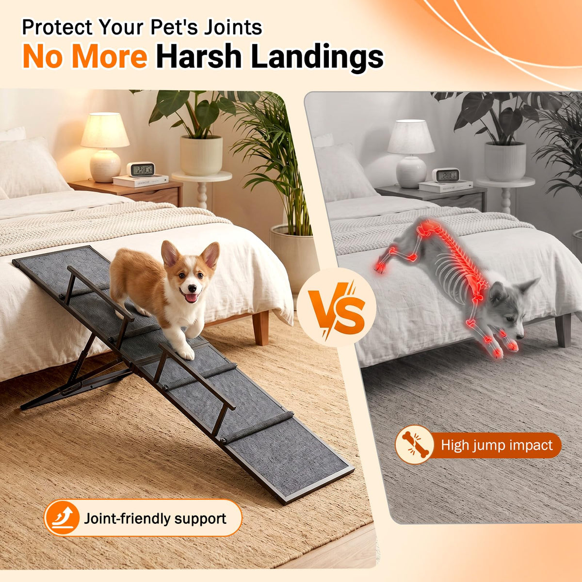 63" Foldable Metal Dog Ramp D2340