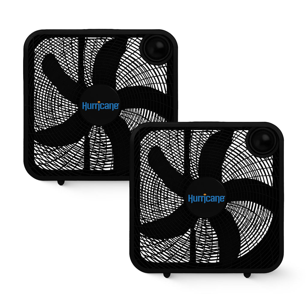 Black 3 Speed 20in Floor Box Fan, 2 Pack S988229