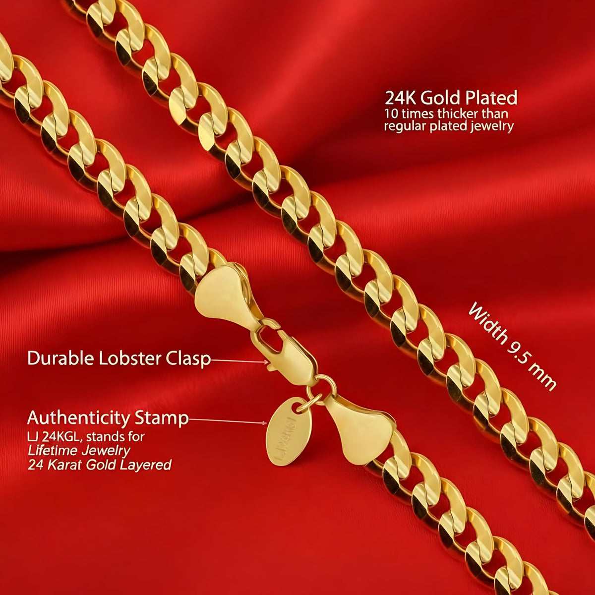 Gold Cuban Link Chain Necklace M896