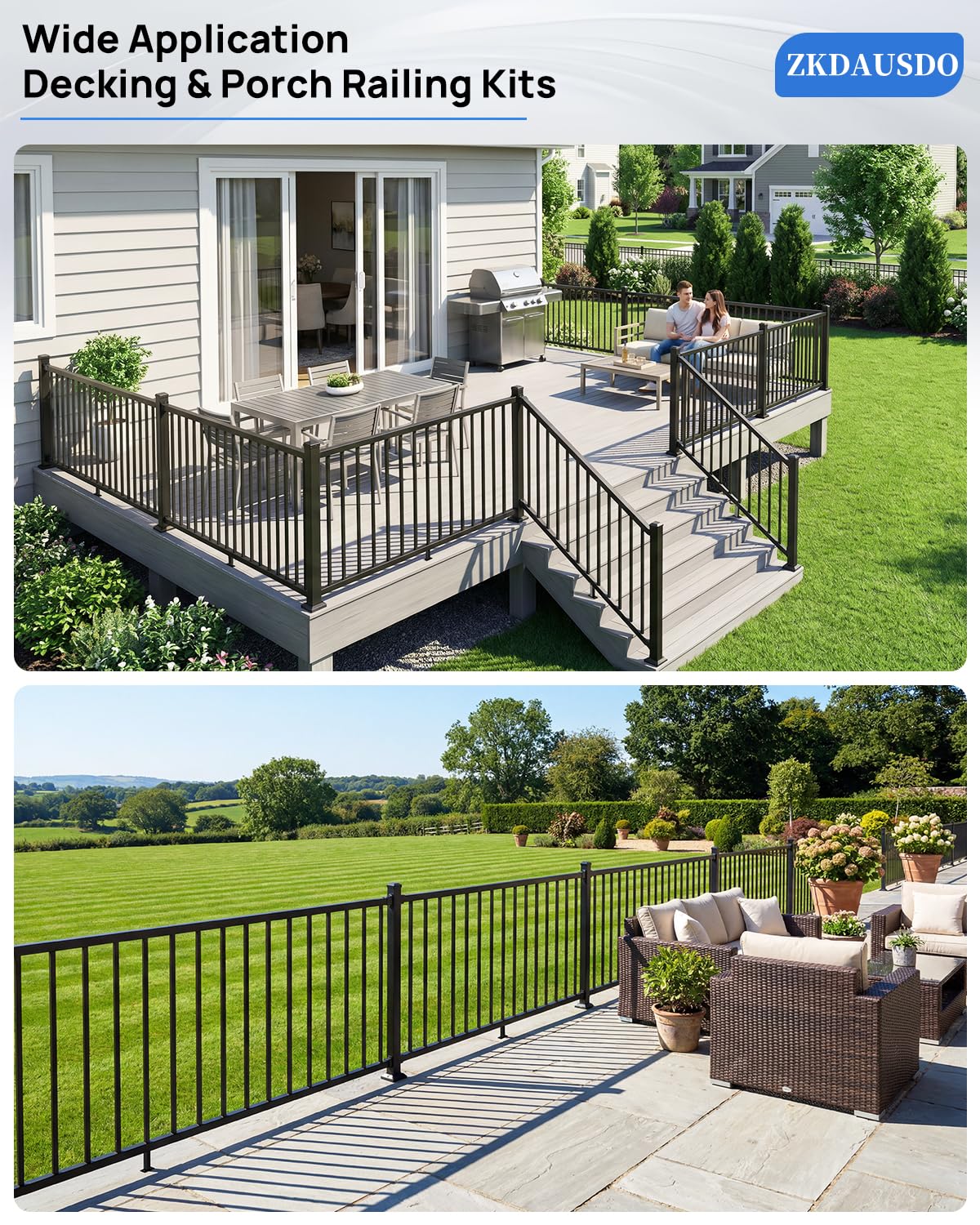 6 ft. W Aluminum Stair Railing Kit D12228