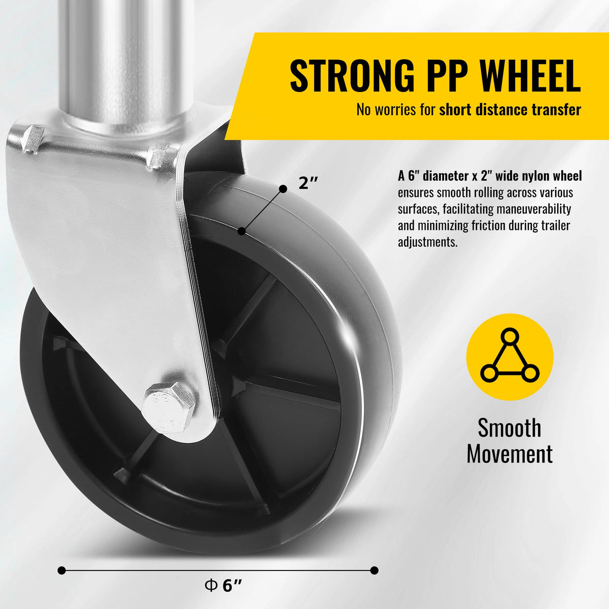 10" 1,000 lb Capacity Trailer Jack with Wheel P5914