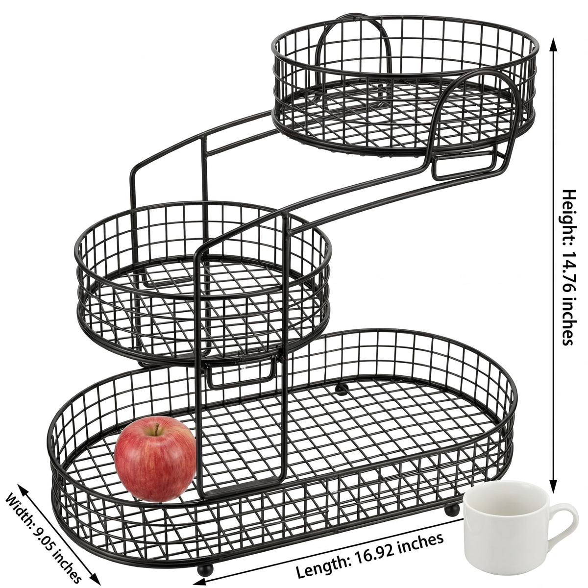 3-Tier Metal Wire Fruit Basket W352564
