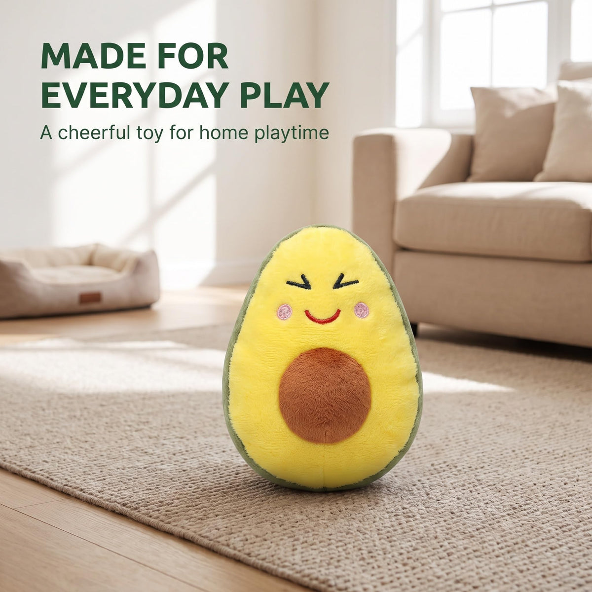 Squeaky Plush Avocado Dog Chew Toy R194333