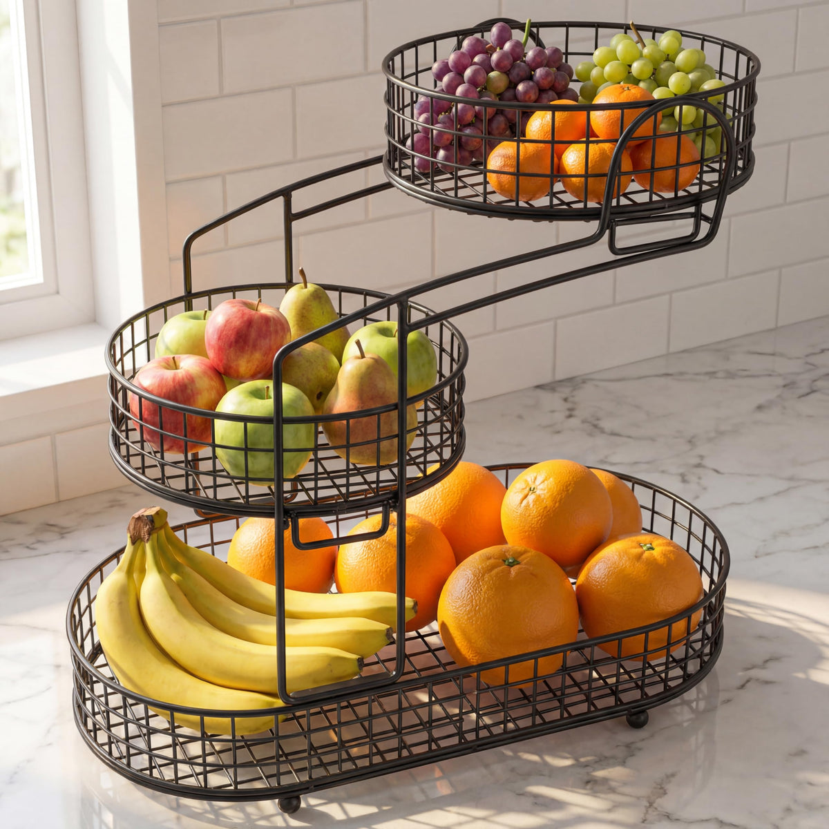 3-Tier Metal Wire Fruit Basket W352564