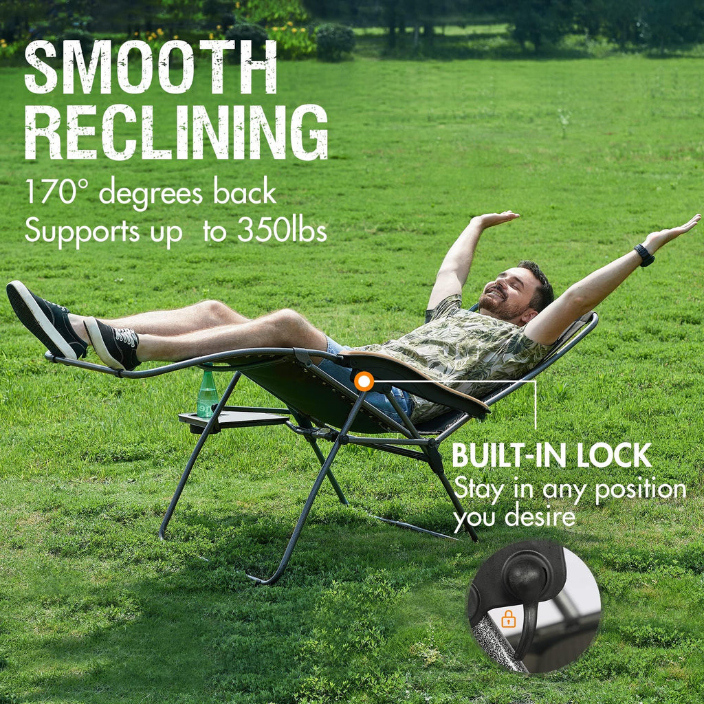 Oversized Mesh Zero Gravity Reclining Patio Chairs, 2 Pack H483