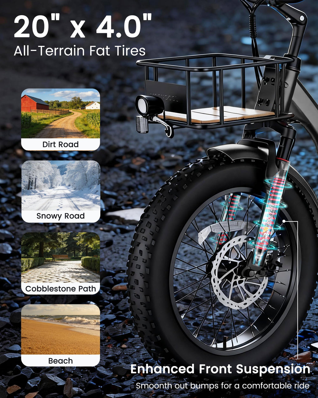 20" Fat Tire 7 Speed Folding Electric Trike K166