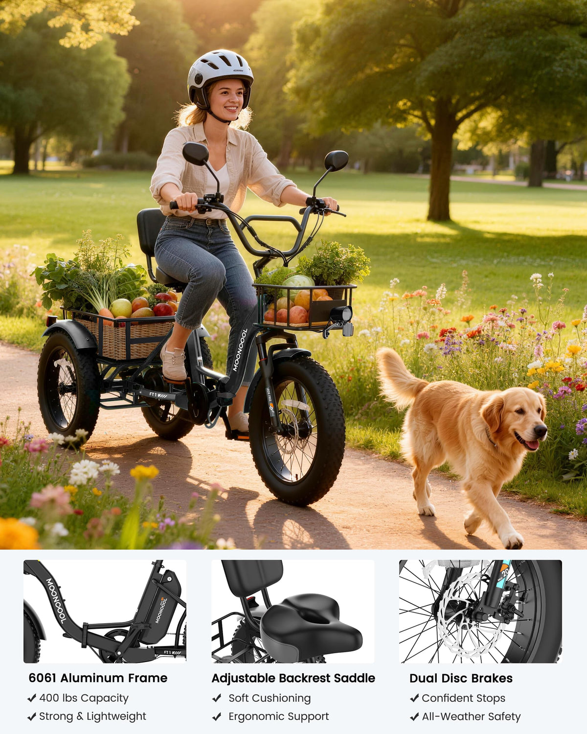 20" Fat Tire 7 Speed Folding Electric Trike K166