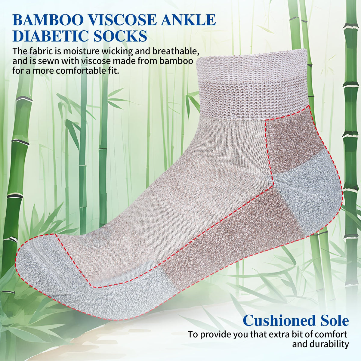 Diabetic Socks for Men, 10 Pairs Ankle & Low Cut Size 9-15 J432322