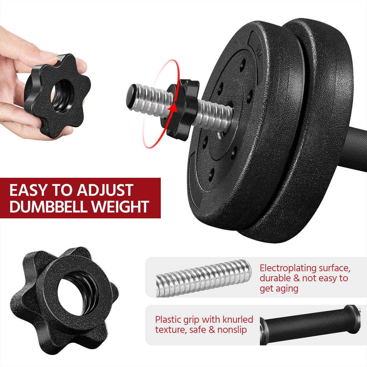 Adjustable Dumbbell Set with Spinlock Collars N997