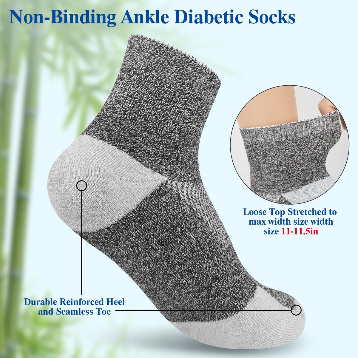 Diabetic Socks for Men, 10 Pairs Ankle & Low Cut Size 9-15 J432322