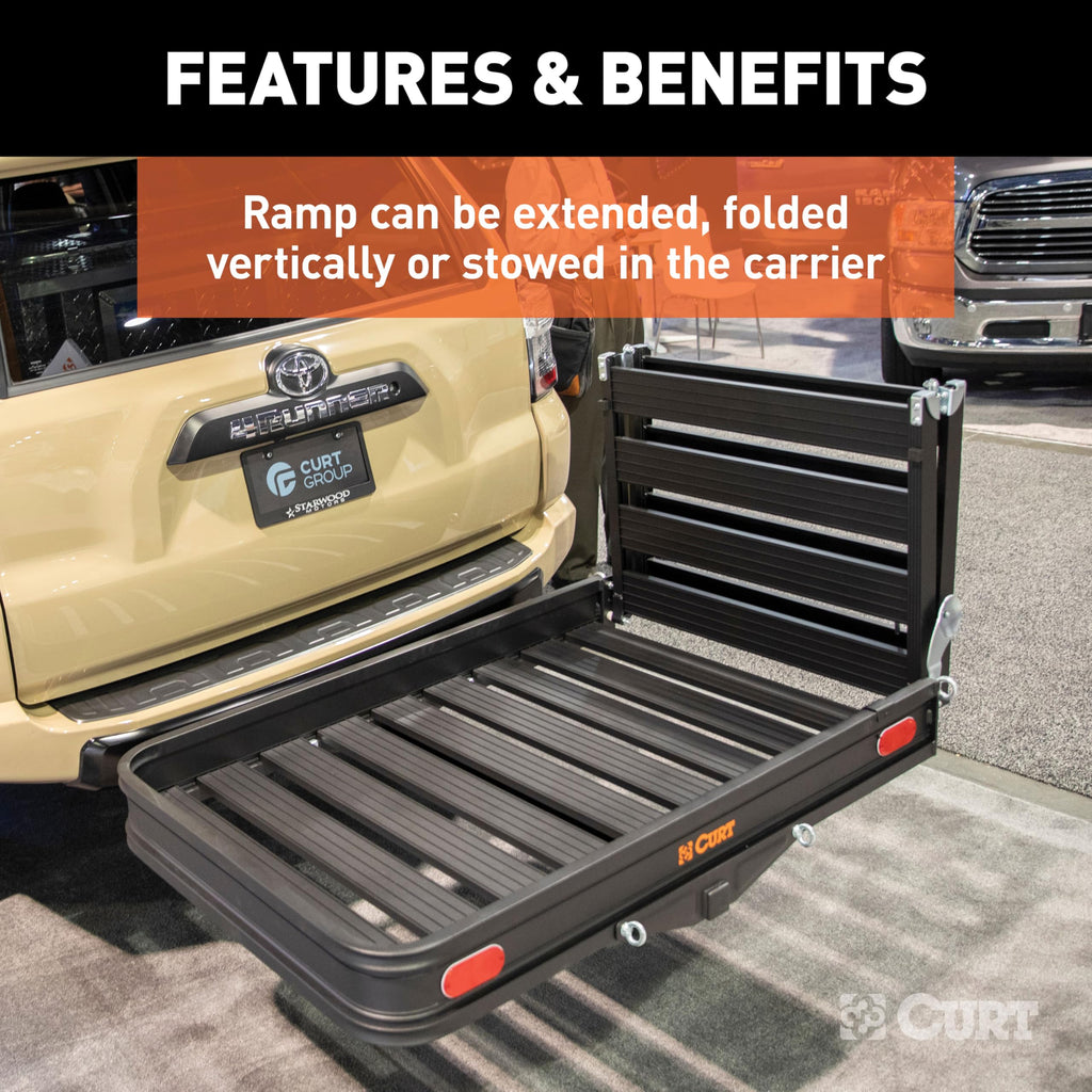 Black Aluminum Hitch Cargo Carrier with Ramp N46806