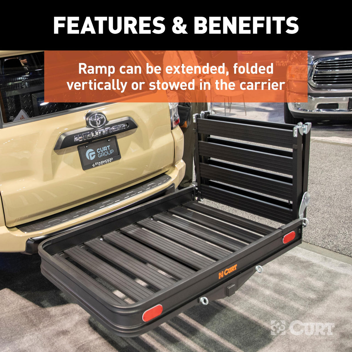 Black Aluminum Hitch Cargo Carrier with Ramp N46806